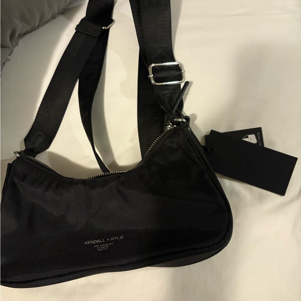Kendall & Kylie 
Small Black nylon shoulder Bag